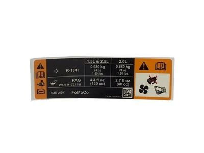 Ford HJ5Z-1503050-A A/C Label