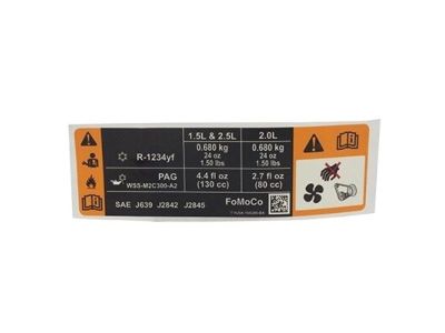 Ford HJ5Z-1503050-B A/C Label