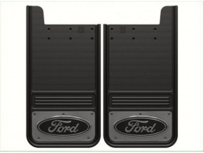 Ford VHL3Z-16A550-J Splash Guards - Gatorback by Truck Hardware, Rear Pair, w/Ford Oval Black Decal