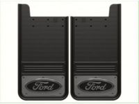 Ford VHL3Z-16A550-H Splash Guards - Gatorback by Truck Hardware, Rear Pair, w/F-150 Black Decal