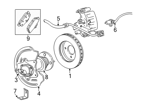 Ford 3R3Z-2552-AA Caliper With Pads