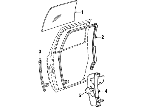 Ford F5VY-5425713-A Glass - Rear Door