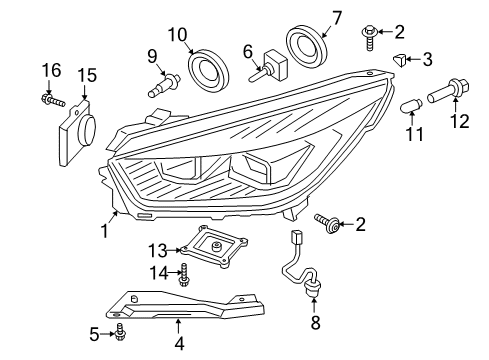 Ford GJ5Z-13K198-A Control And Act. - Head Lamp Level