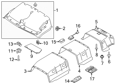 Ford LK4Z-6151968-D PANEL - ROOF TRIM - CENTRE