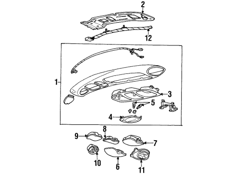 Ford XF2Z-16519A70-AAF Console Assembly - Overhead