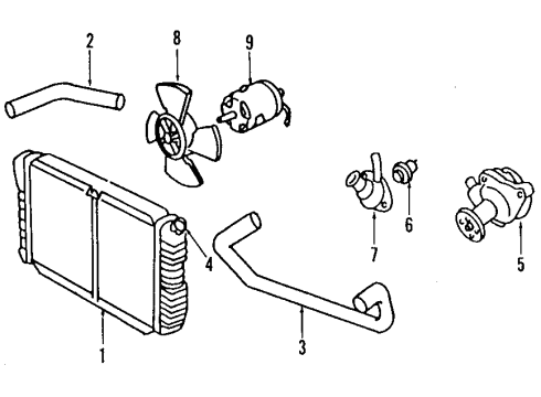 Ford F7CZ8C607BE Fan & Motor Assembly