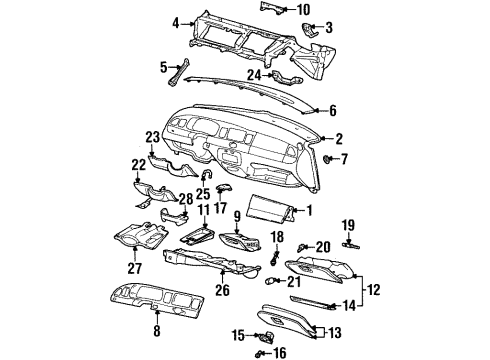 Ford 1W1Z54044G02AAB Cover Instrument Panel C