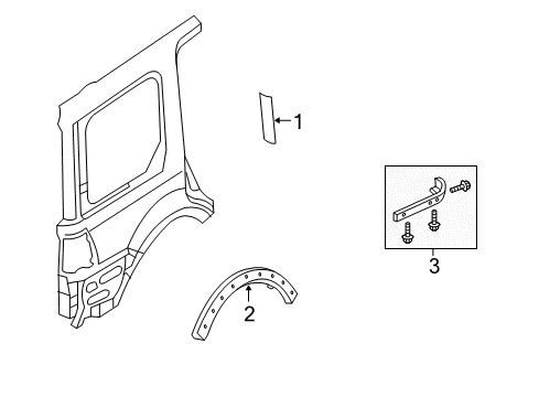 Ford 3L7Z-16A550-BA Kit - Mudflap