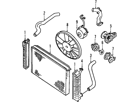 Ford XF5Z-8C607-AA Fan And Motor Assembly