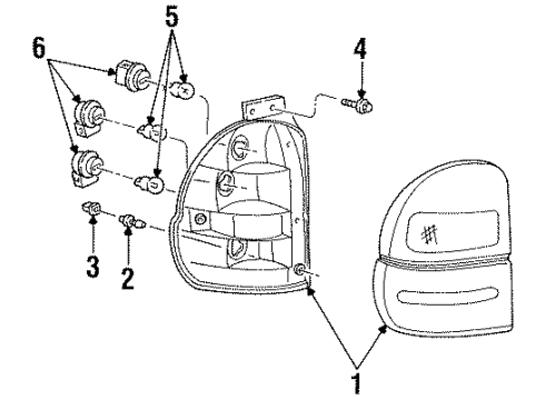 Ford F58Z-13404-A Lamp Assy - Rear, Stop And Flasher