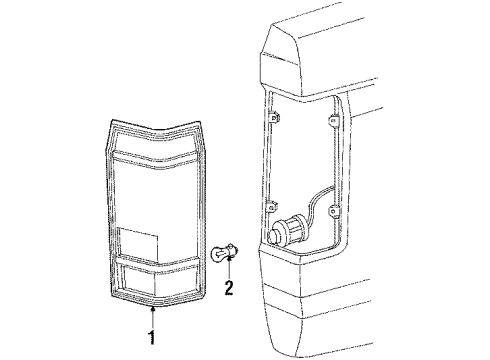 Ford F1TZ13404C Lamp Assembly Rear Stop An