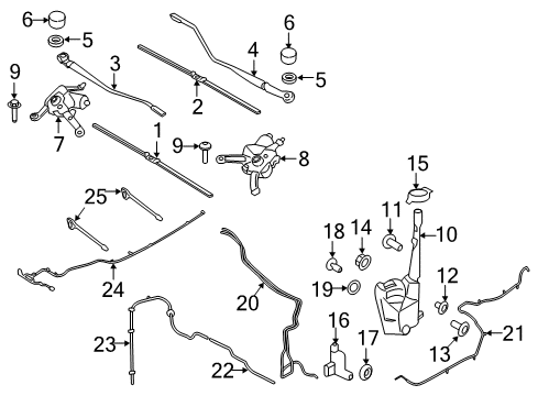 Ford GA1Z-17618-B RESERVOIR - WINDSHIELD WASHER