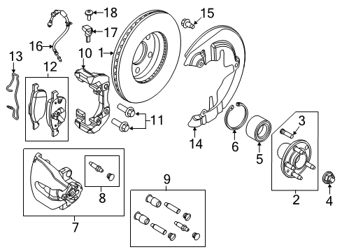 Ford G1FZ-2B121-A Brake Caliper Assembly-Less Pads