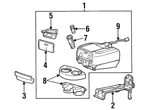 Ford F8OZ54045A36CAC Panel Assembly Console