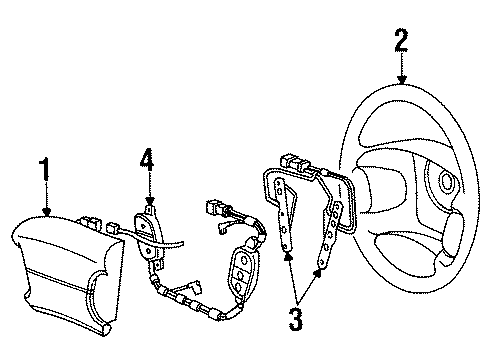 Ford XS8Z3600GAA Steering Wheel Assembly