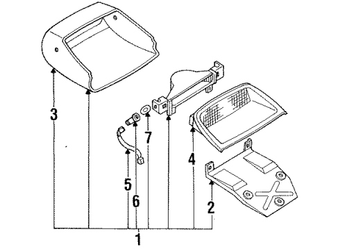 Ford F2CZ13A613A Lamp Assembly Rear High M