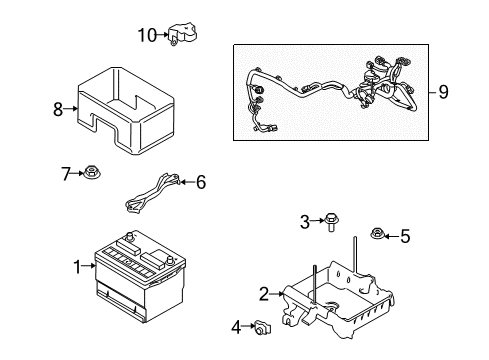 Ford GA8Z-14300-J Battery Cable Assembly