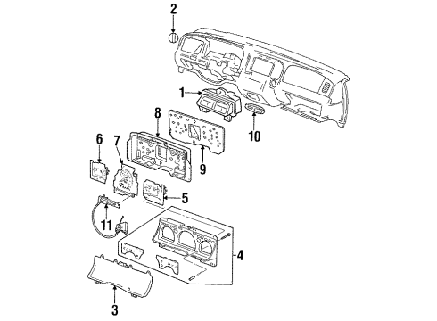 Ford F8AZ-10849-FR Instrument Cluster