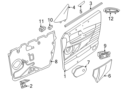 Ford 3W6Z-76241A22-BAA Bezel - Door Trim