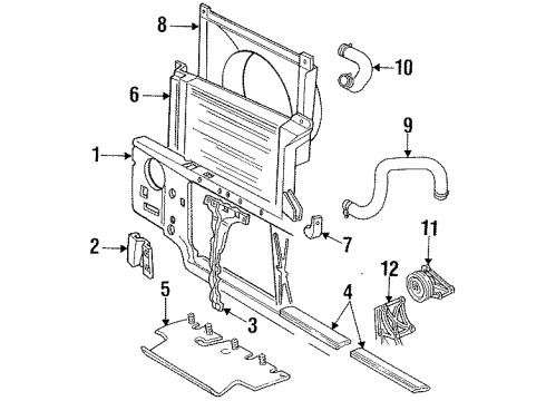 Ford F4TZ-16A138-A Reinf Radiator Support Rear Up