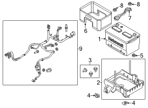 Ford HB5Z-14300-C Battery Cable Assembly