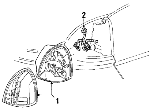 Ford XW1Z-13404-AA Lamp Assy - Rear, Stop And Flasher