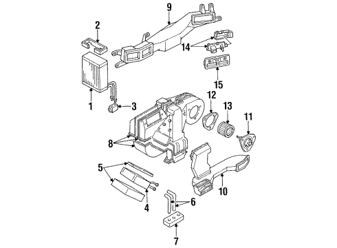 Ford F3XY18476A Heater Assembly Less Radiator