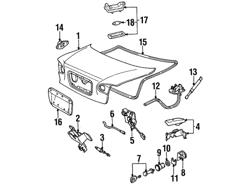 Ford F5RZ5442701A Hinge Luggage Compartment