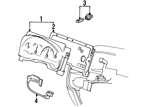 Ford XF2Z-10890-AA Mask - Fuel And Temperature Gauge