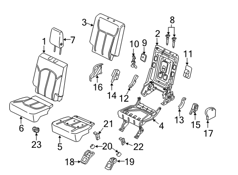 2019 Lincoln Navigator Pad - Rear Seat Back Diagram for JL7Z-7866800-A