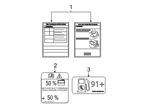 2009 Ford Fusion Information Labels Diagram