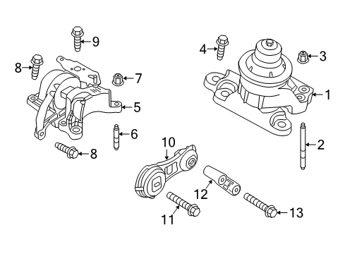 2019 Ford Police Interceptor Utility Engine & Trans Mounting Diagram