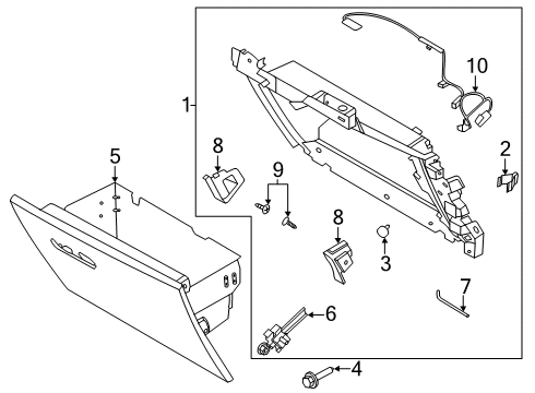 2022 Lincoln Aviator DOOR ASY - GLOVE COMPARTMENT Diagram for LC5Z-7806024-AC