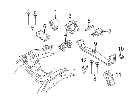 2009 Ford F-350 Super Duty Engine & Trans Mounting Diagram 3 - Thumbnail