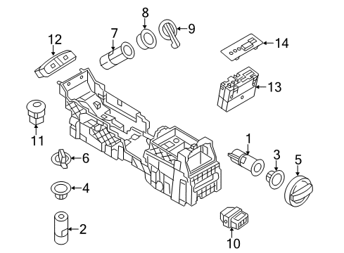 2013 Lincoln MKS Center Console Diagram