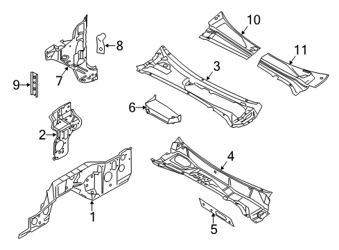 2015 Ford F-350 Super Duty Cab Cowl Diagram