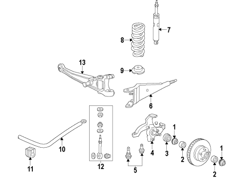 2002 Ford E-150 Econoline Front Suspension, Stabilizer Bar Diagram 2 - Thumbnail