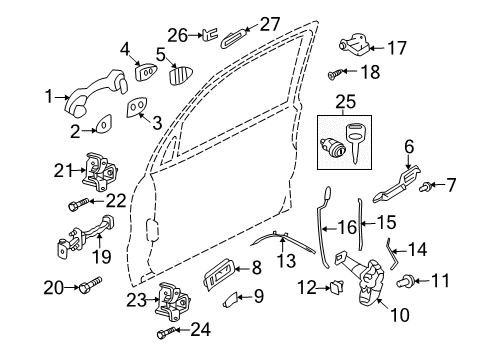 2011 Mercury Mariner Front Door Diagram 5 - Thumbnail