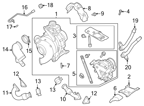 2024 Ford F-250 Super Duty Turbocharger & Components Diagram