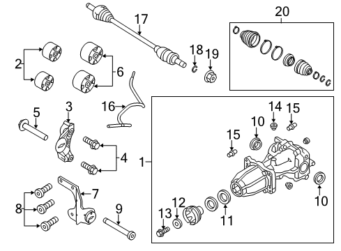 2013 Ford Flex Axle Components - Rear Diagram