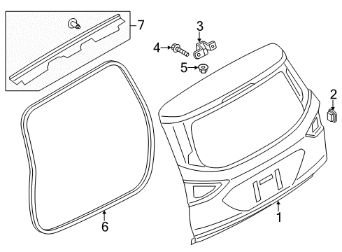 2018 Ford Escape Gate & Hardware Diagram