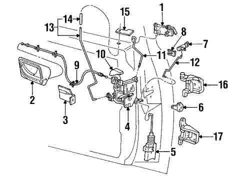 1994 Ford Ranger Front Door Diagram 2 - Thumbnail