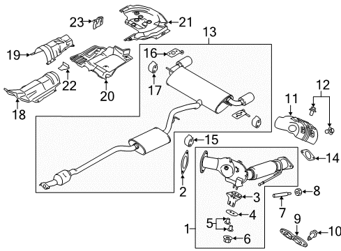 2018 Lincoln MKC Exhaust Components Diagram 2 - Thumbnail