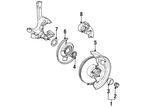 1994 Ford Aerostar Front Brakes Diagram 1 - Thumbnail