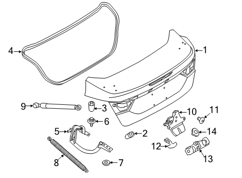 2015 Ford Focus Trunk, Body Diagram