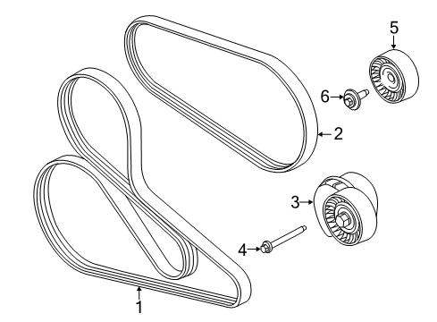 2023 Ford Mustang Belts & Pulleys Diagram