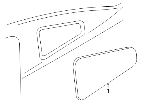 2005 Ford Mustang Quarter Panel - Glass & Hardware Diagram