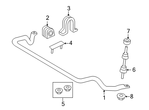 2005 Ford F-150 Stabilizer Bar & Components - Front Diagram