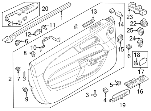 2024 Ford Mustang Interior Trim - Door Diagram