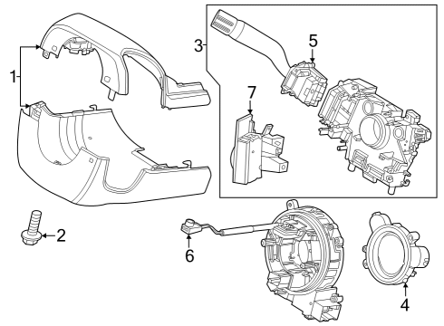 2024 Ford F-250 Super Duty Shroud, Switches & Levers Diagram